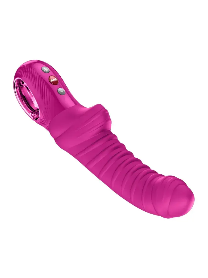 Fun Factory Tiger G-Spot Vibrator -G-pistevibraattori magentanvärisenä valkoisella taustalla